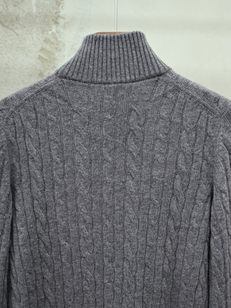 Loro Piana Кашемировый свитер Premium zip-neck - Dark Grey