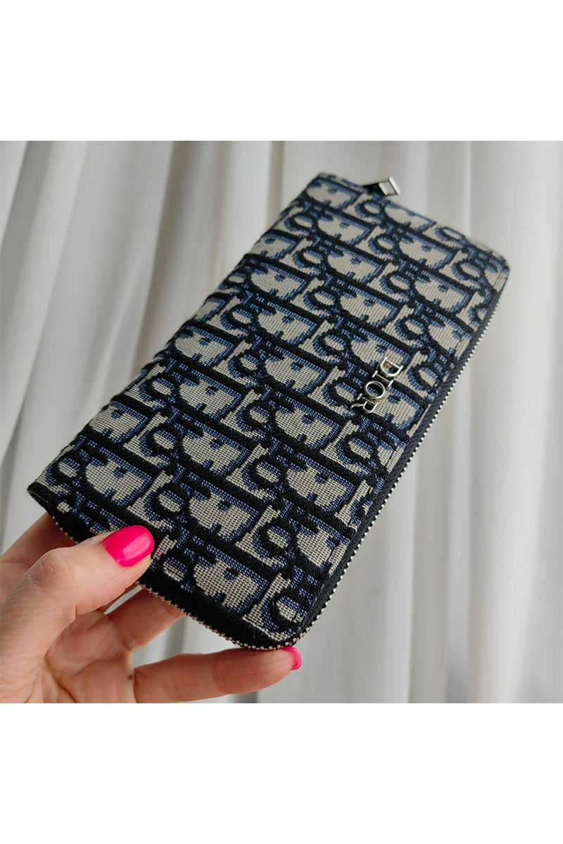 Dior Кожаное портмоне Jacquard 20x10 см