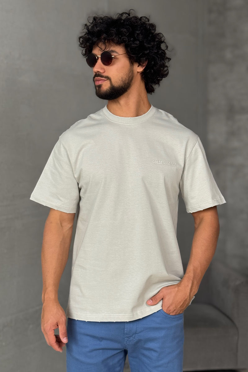 Designer Clothing Мужская серая футболка Golden Goose 