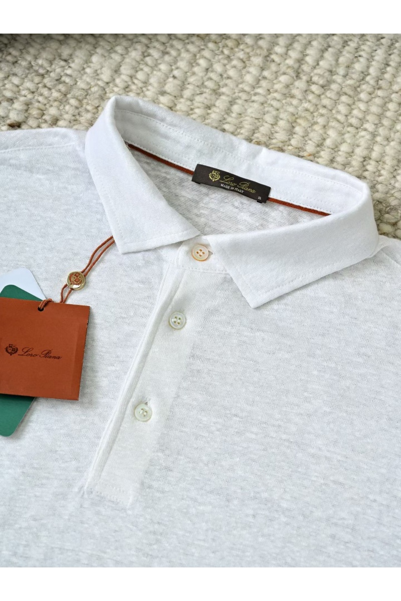 Loro Piana Мужское белое поло premium