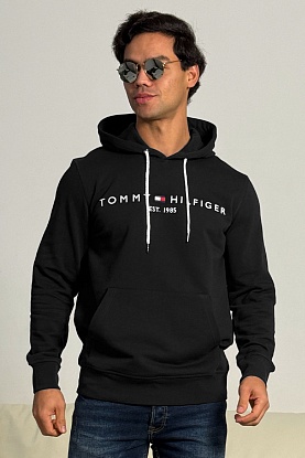 Мужское чёрное худи