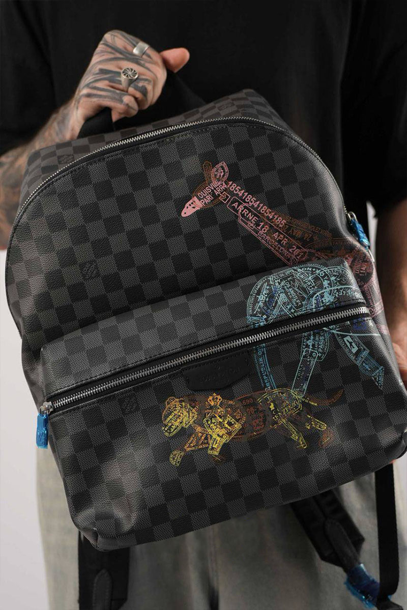 Lоuis Vuittоn Кожаный рюкзак Discovery Damier Graphite 37x40x20 см