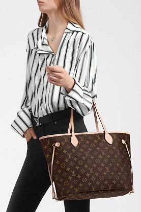 Женская кожаная сумка Neverfull MM Monogram 33x30 см