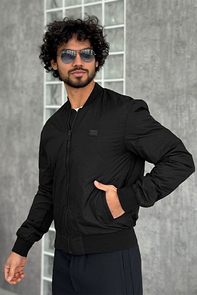 Мужской бомбер logo-plaque - Black