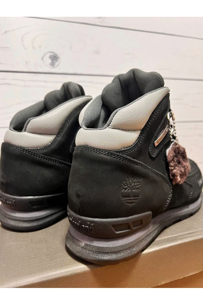 Timbеrlаnd Мужские ботинки с мехом Euro Rock Hiker - Black / Grey
