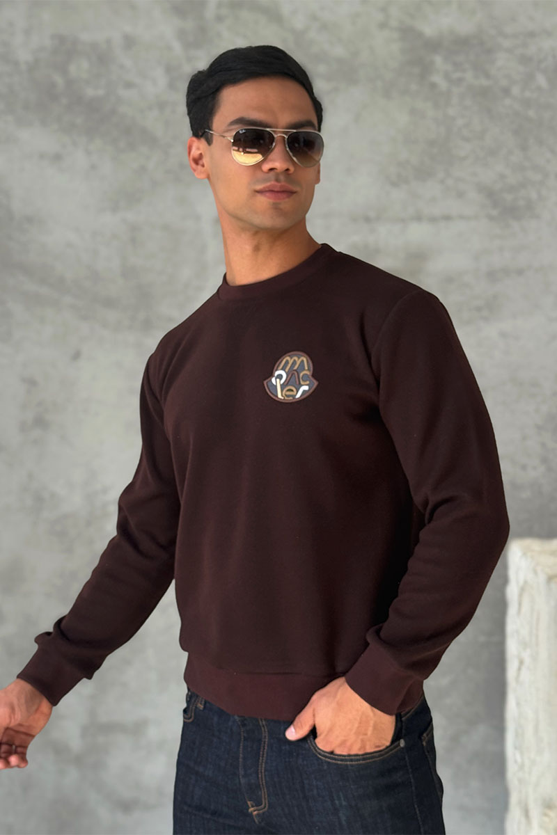 Moncler Мужской свитшот logo-patch - Brown