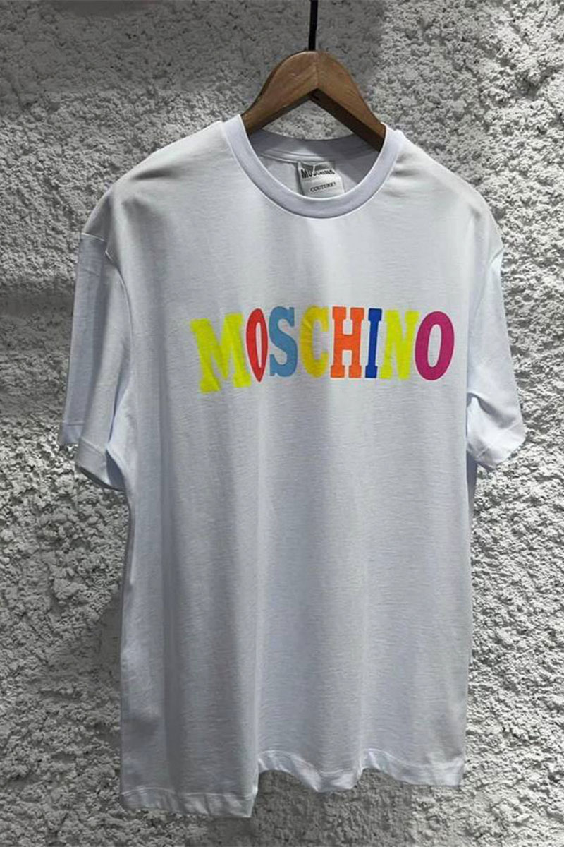 Moschino Белая оверсайз футболка colourblocked logo