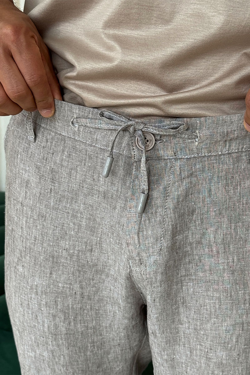 Loro Piana Льняные штаны серого цвета 
