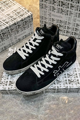 Замшевые кроссовки с мехом high-top - Black