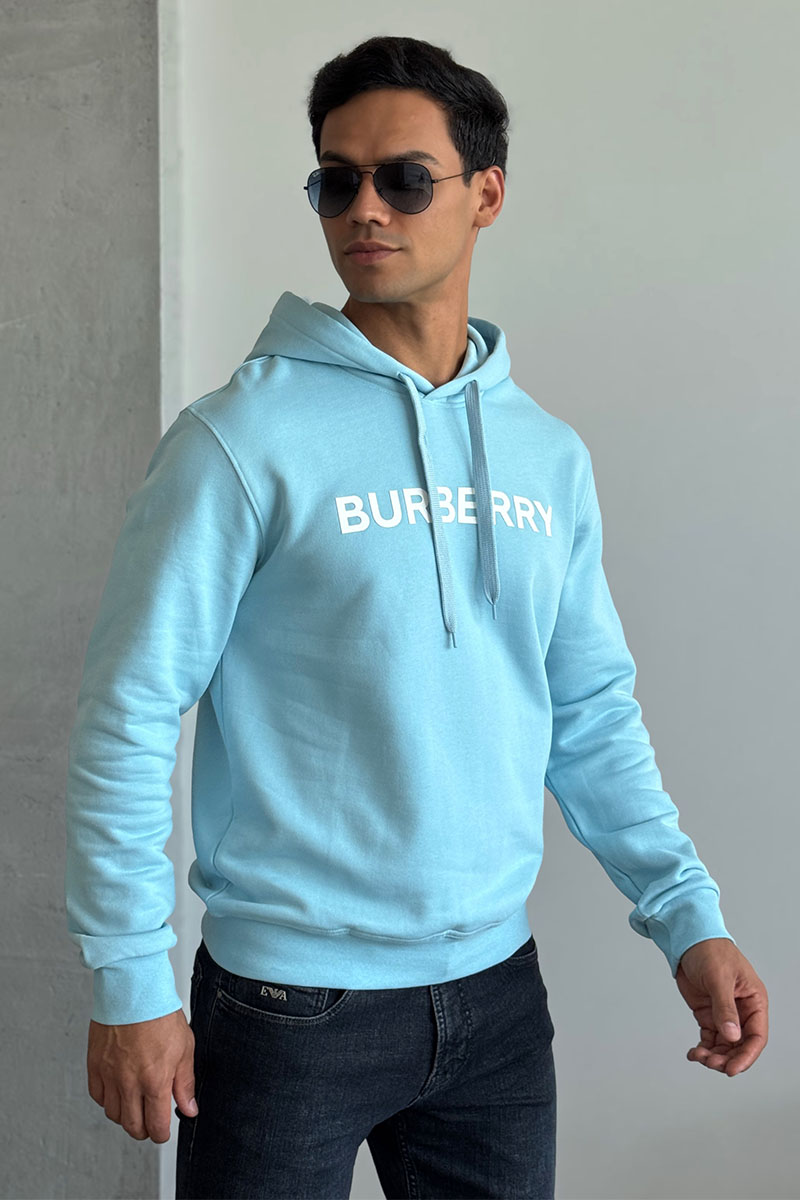 Burberry Мужское голубое худи logo-print