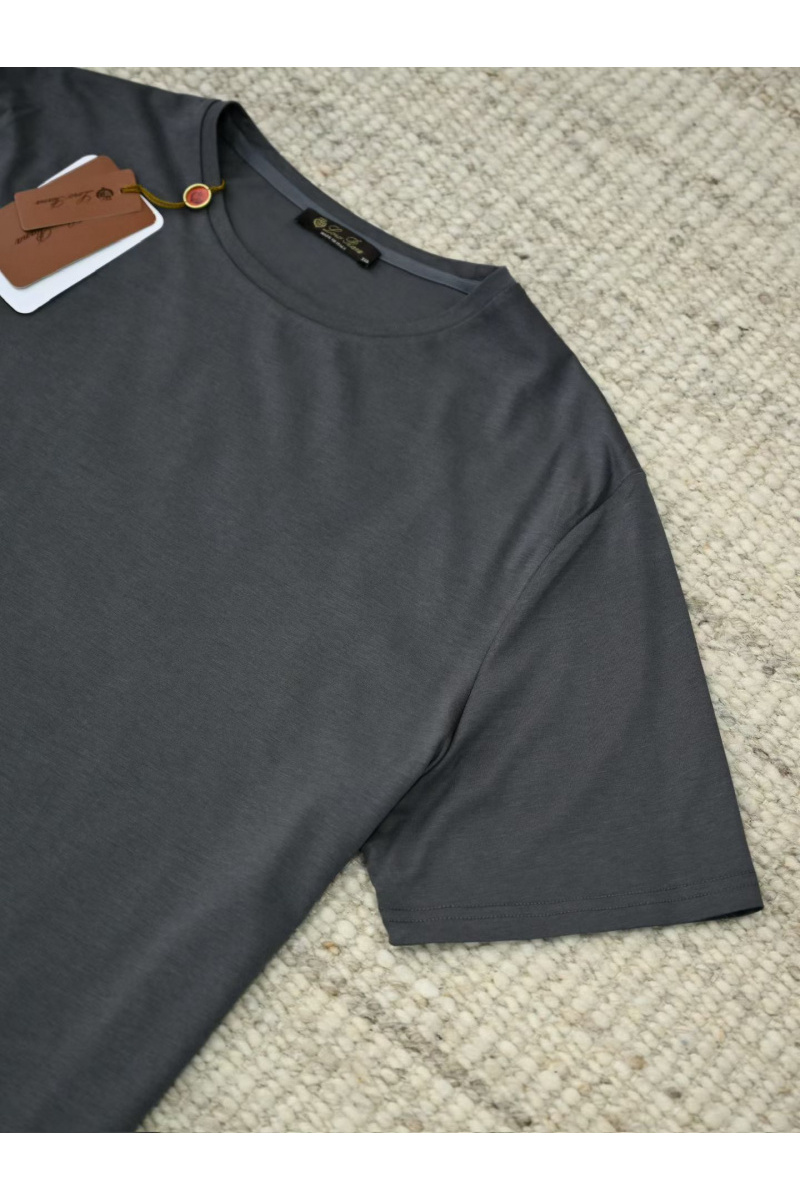 Loro Piana Мужская тёмно-серая футболка premium