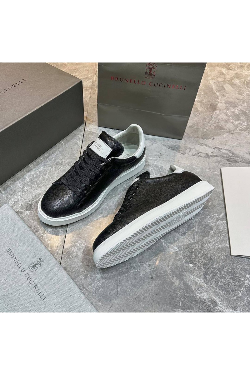 Brunеllо Сuсinеlli Мужские кроссовки grain leather - Black