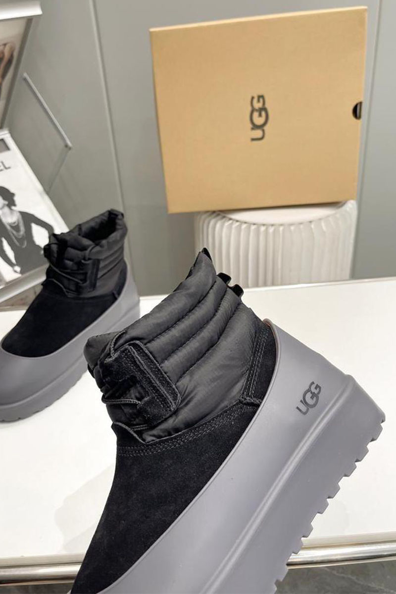 UGG Ботинки с мехом Classic Mini Lace-Up - Black
