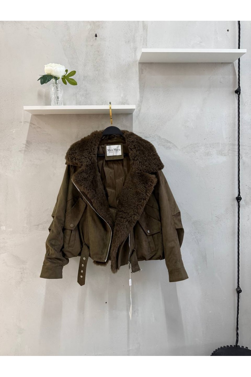 Max Mara Женский бомбер Max Mara с натуральным мехом premium