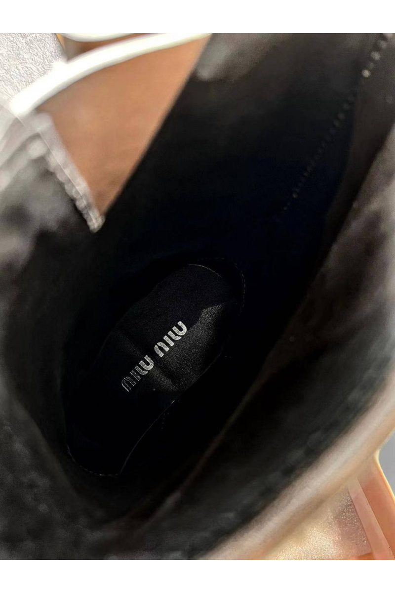 MIU MIU Женские кожаные сапоги  Ankle Premium