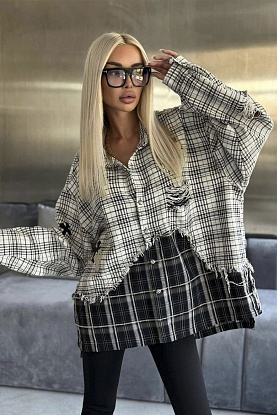 Женская рубашка в клетку 