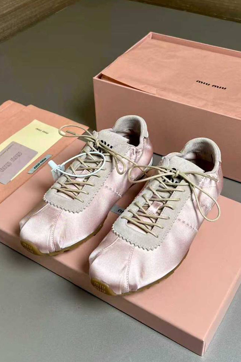 MIU MIU Женские кроссовки Plume Satin premium