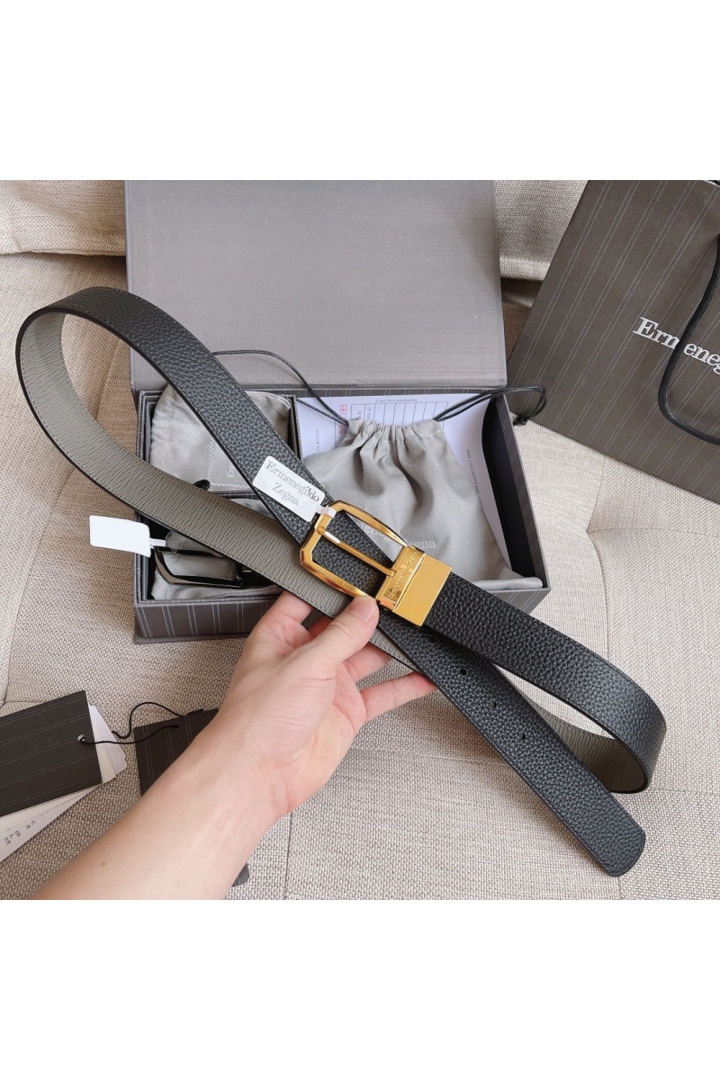 Zegna Двусторонний кожаный ремень Premium (длина 110 см, ширина 3.5 см)