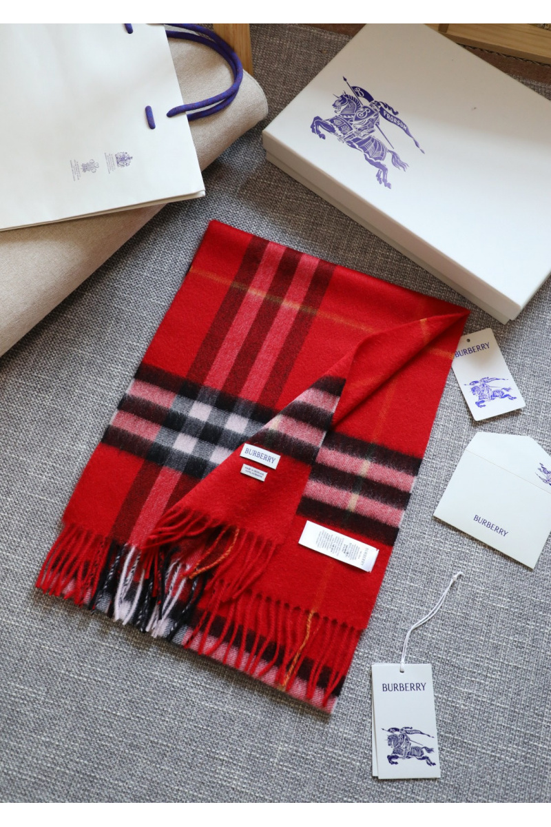 Burberry Шарф two-tone Check premium 168x30 см - Red