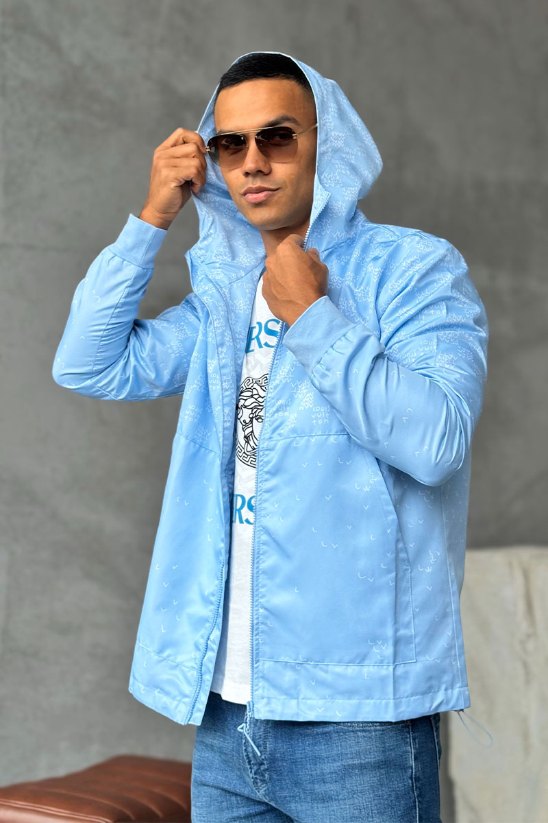 Lоuis Vuittоn Ветровка голубого цвета Damier Spread Windbreaker
