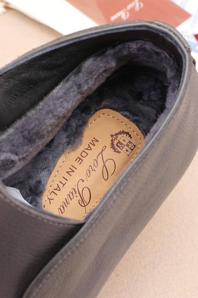 Loro Piana Кожаные лоферы с мехом Open Walk - Grey