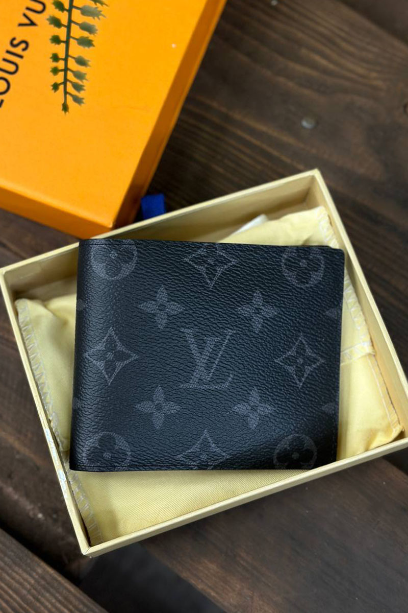 Lоuis Vuittоn Кожаный кошелёк Marco Monogram Eclipse 11x9.5 см