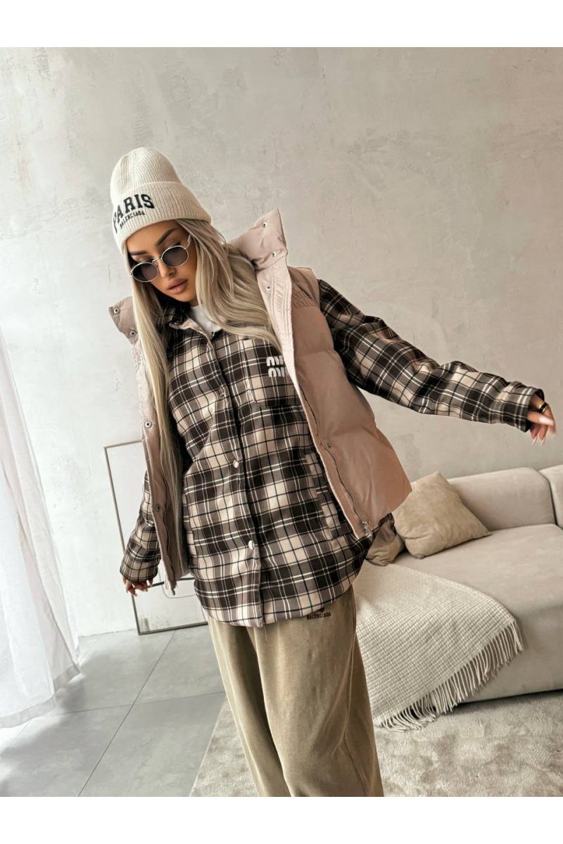 MIU MIU Женская утеплённая куртка в клетку Premium