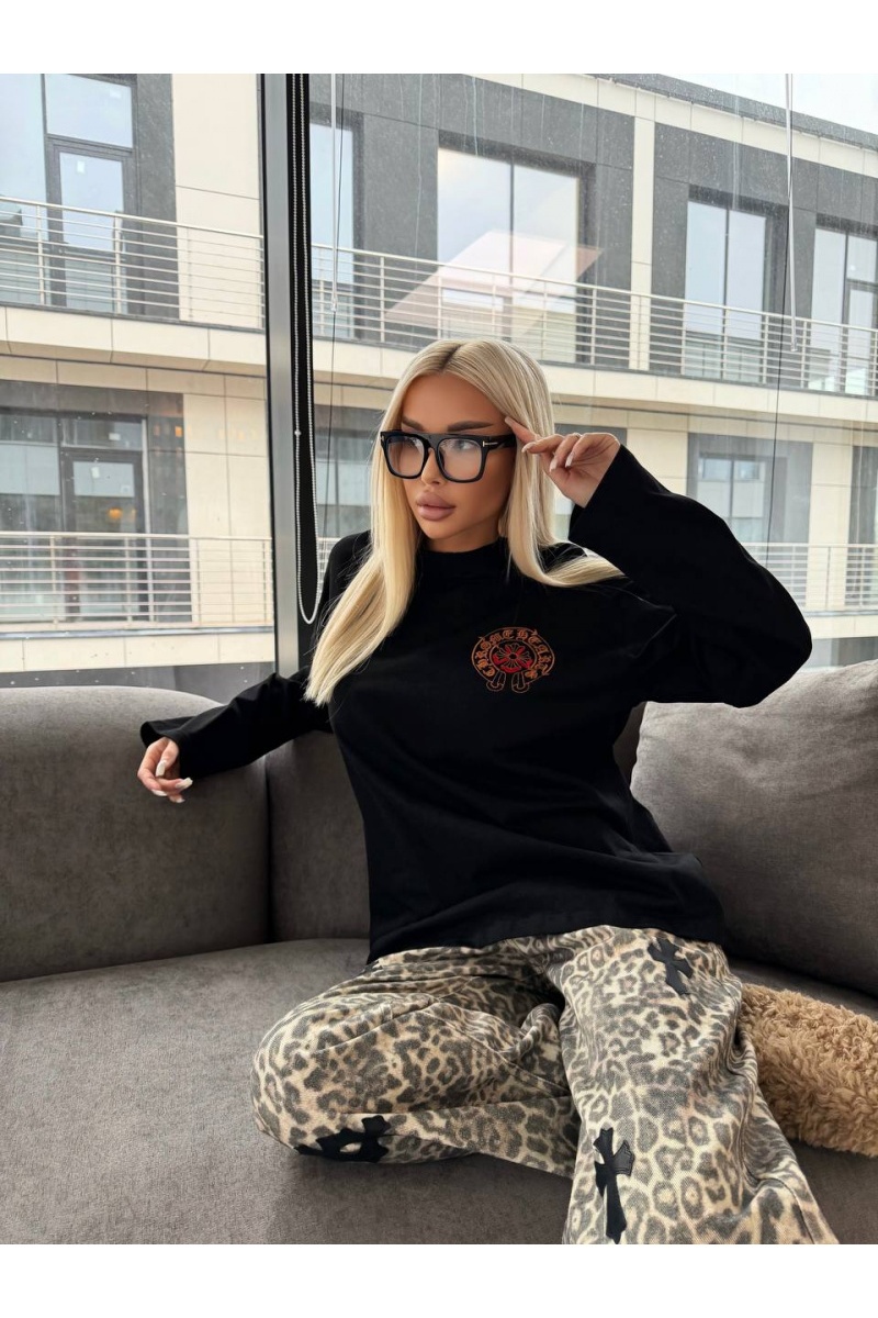 Chrome Hearts Женский трикотажный лонгслив Premium - Black