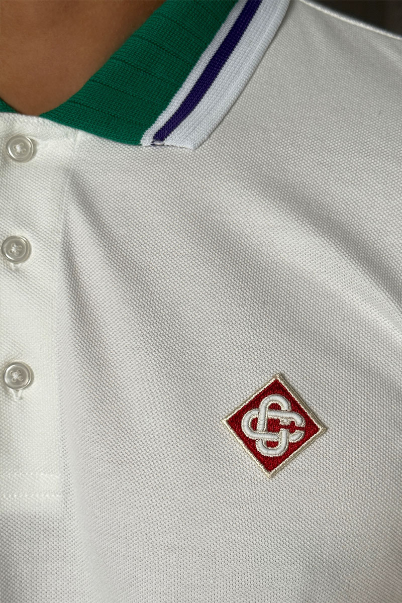 Casablanca Поло белого цвета logo-emblem