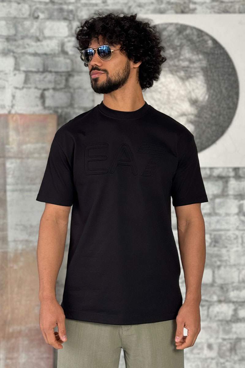 Emporio Armani EA7 Мужская чёрная футболка 