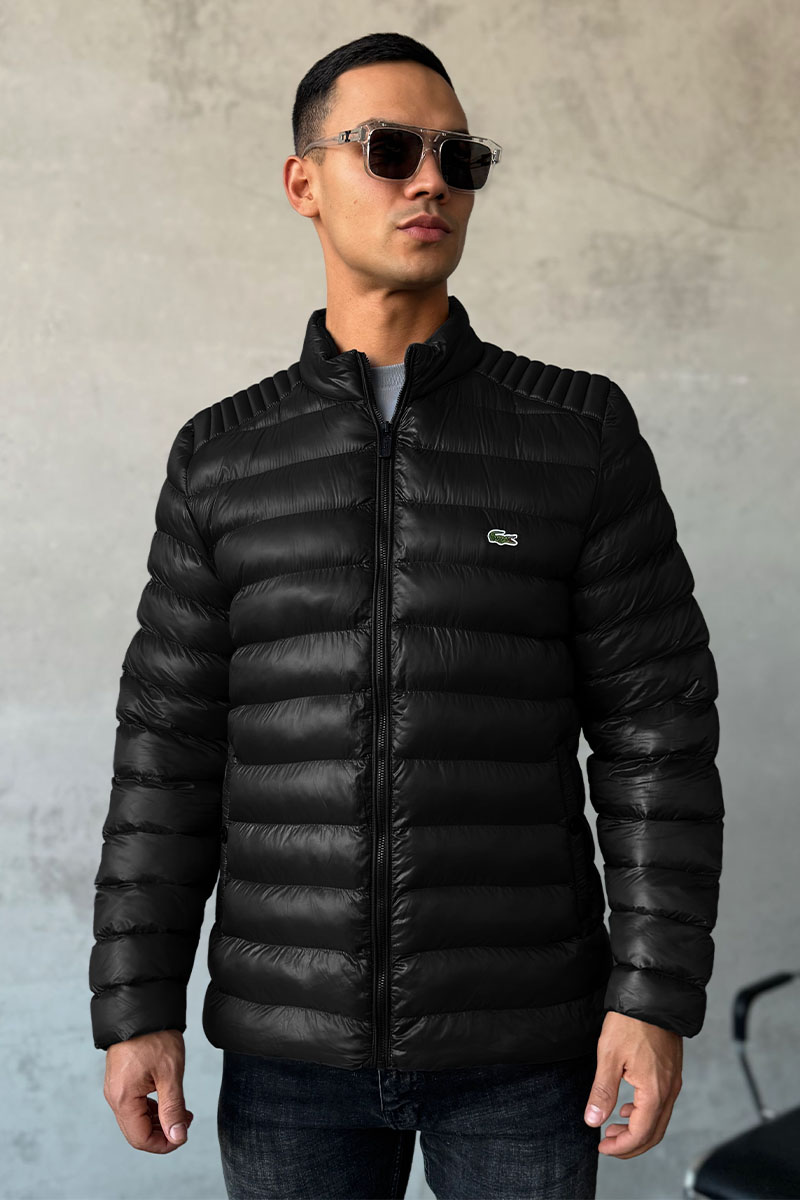 Lacoste Мужская чёрная куртка logo-patch 