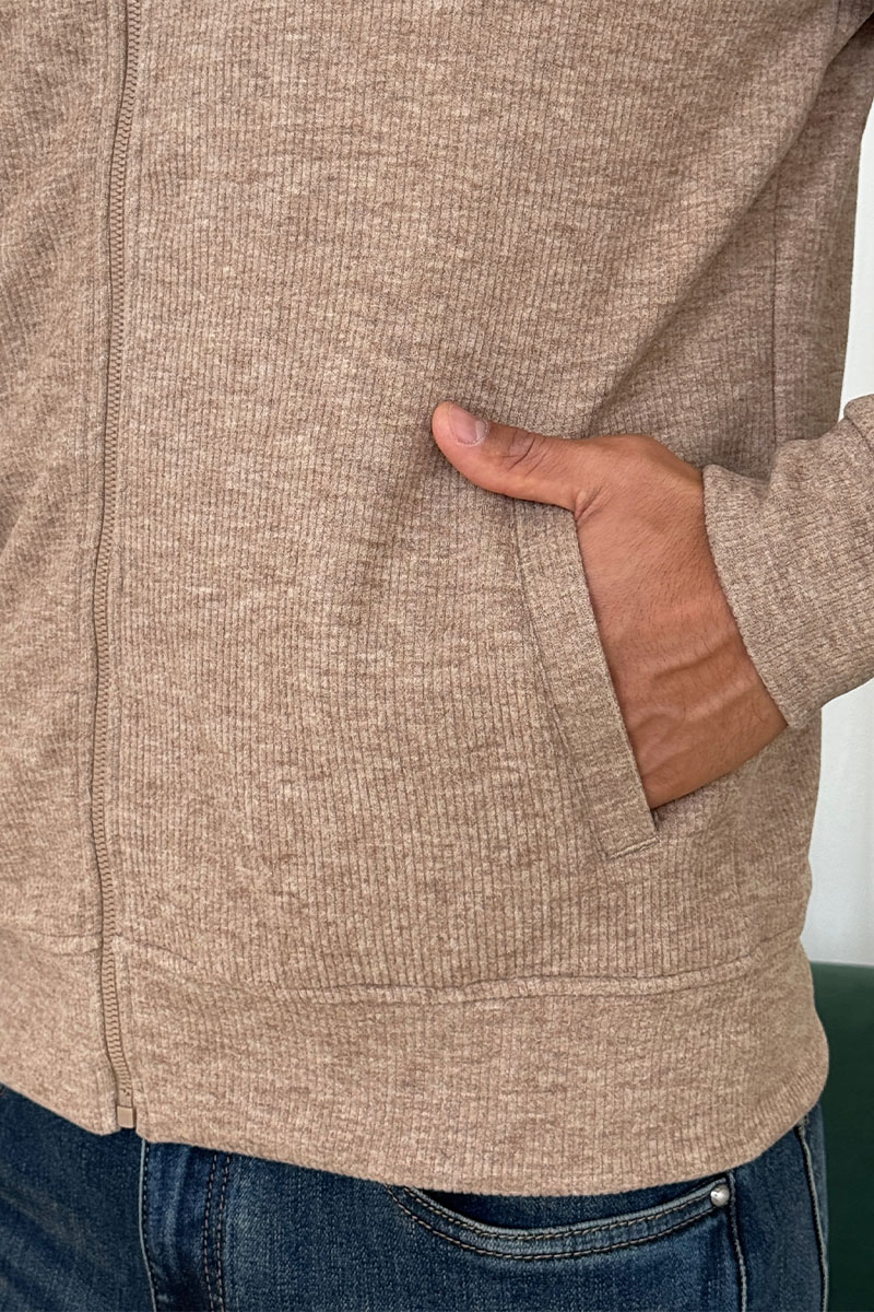 Loro Piana Мужская коричневая кофта на молнии