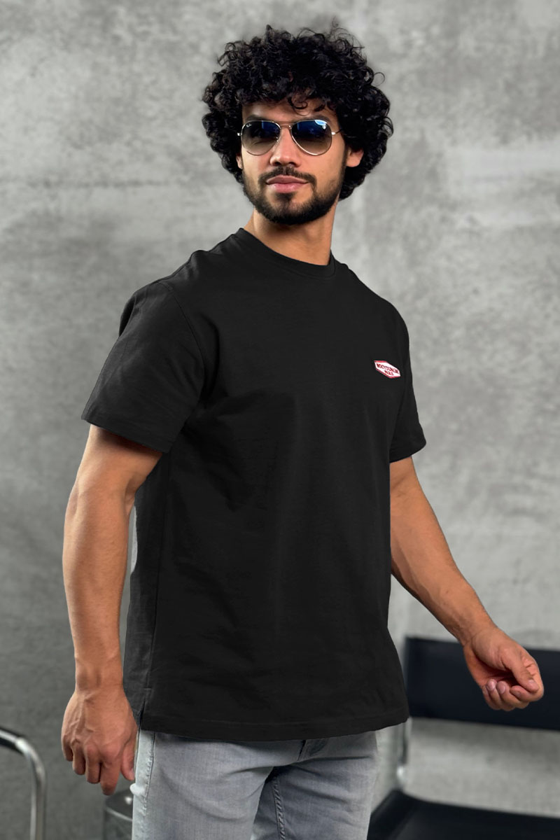 Designer Clothing Чёрная оверсайз футболка Wooyoungmi logo patch