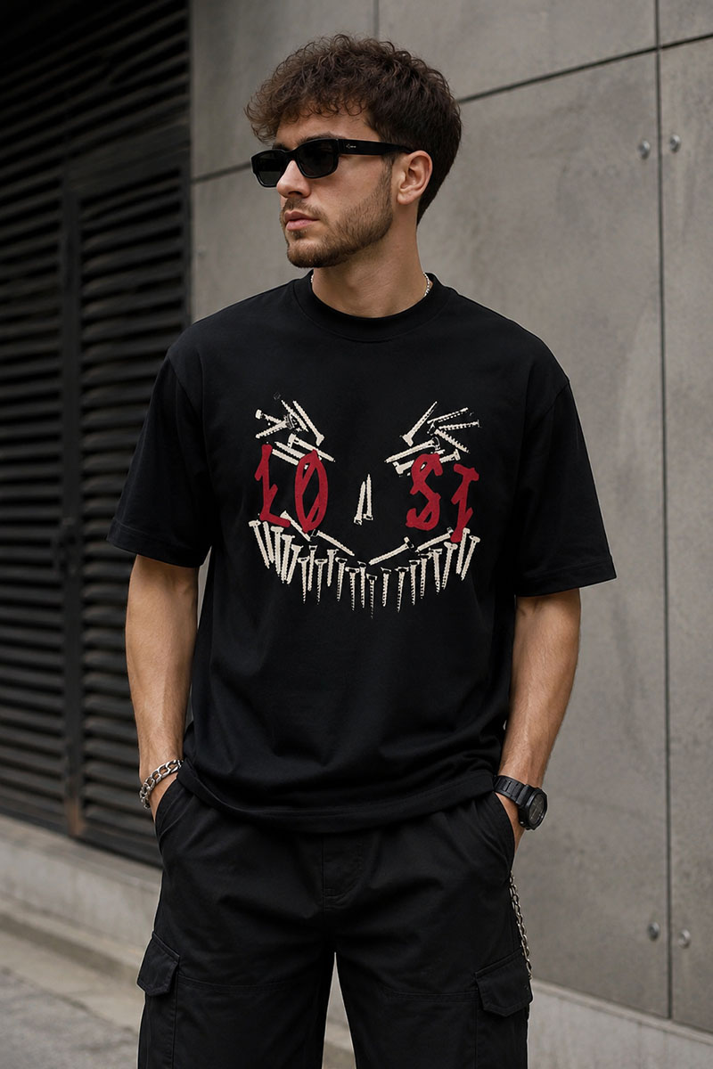 Designer Clothing Чёрная оверсайз футболка 44 LABEL GROUP