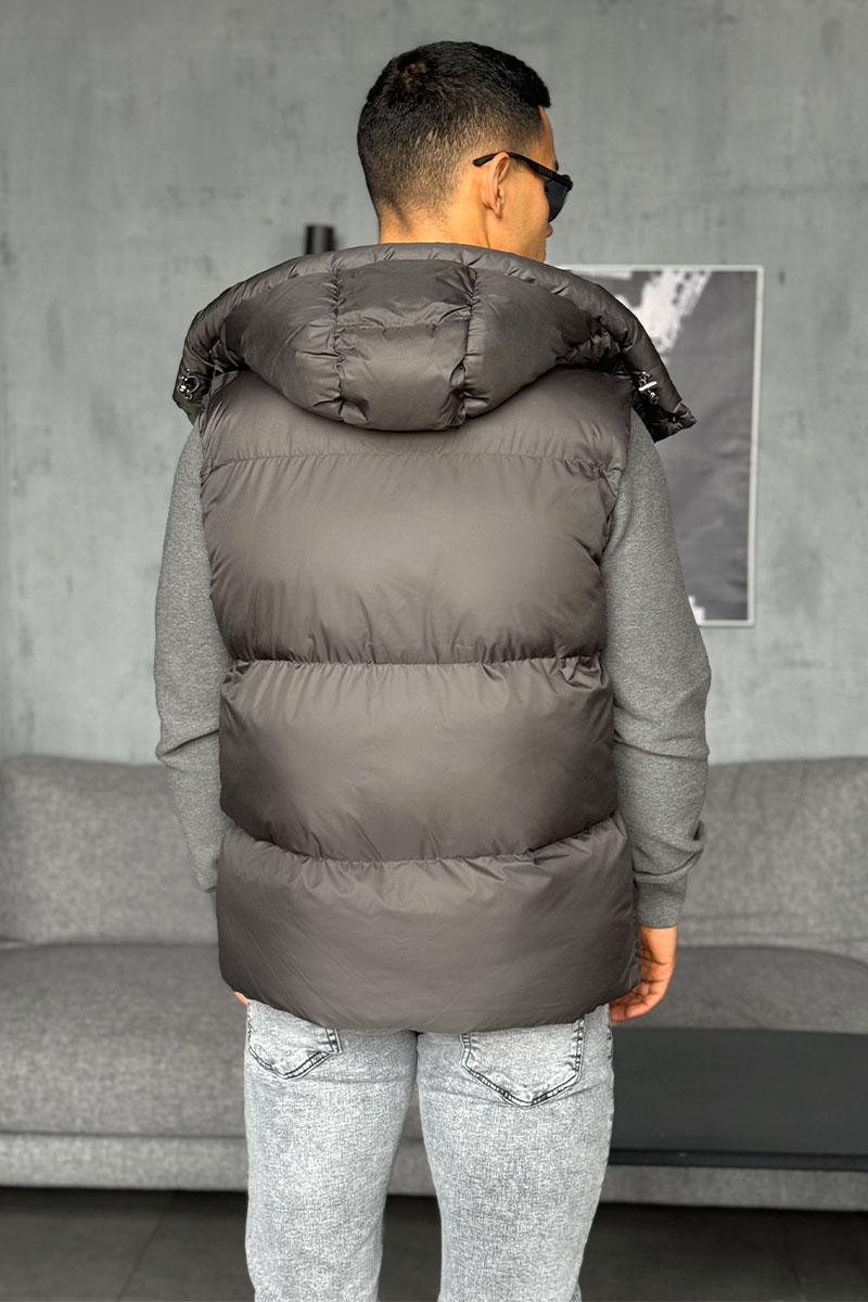 Moncler Мужской серый жилет logo-patch 