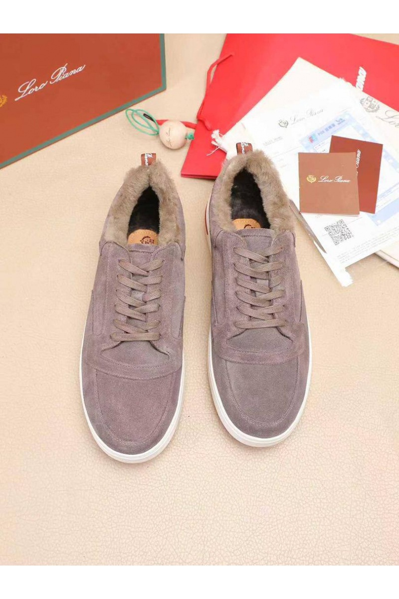 Loro Piana Кроссовки с мехом Newport Walk - Beige