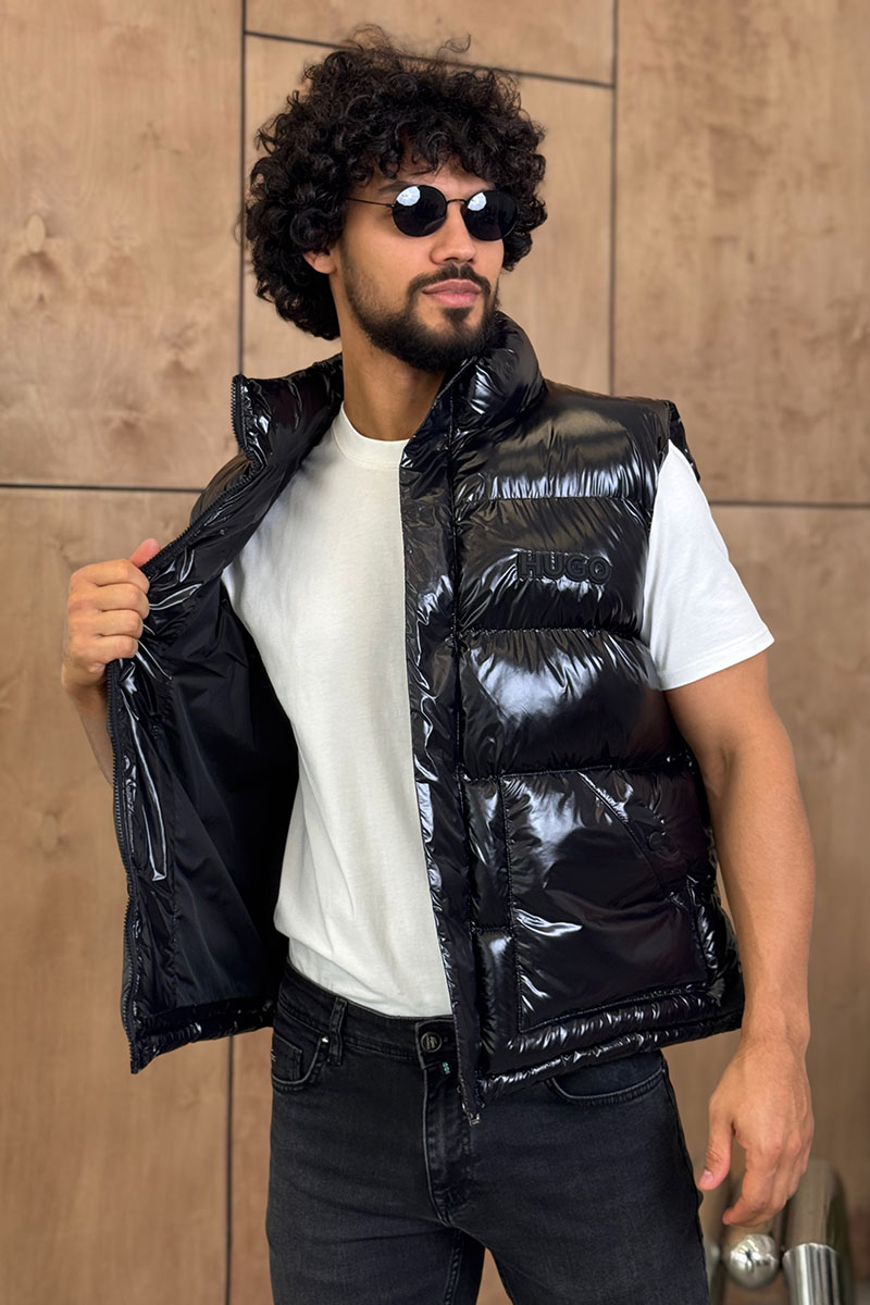 Hugо Воss Мужской чёрный жилет 