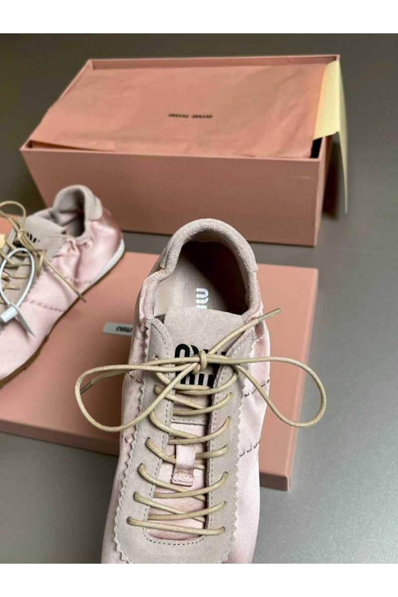 MIU MIU Женские кроссовки Plume Satin premium