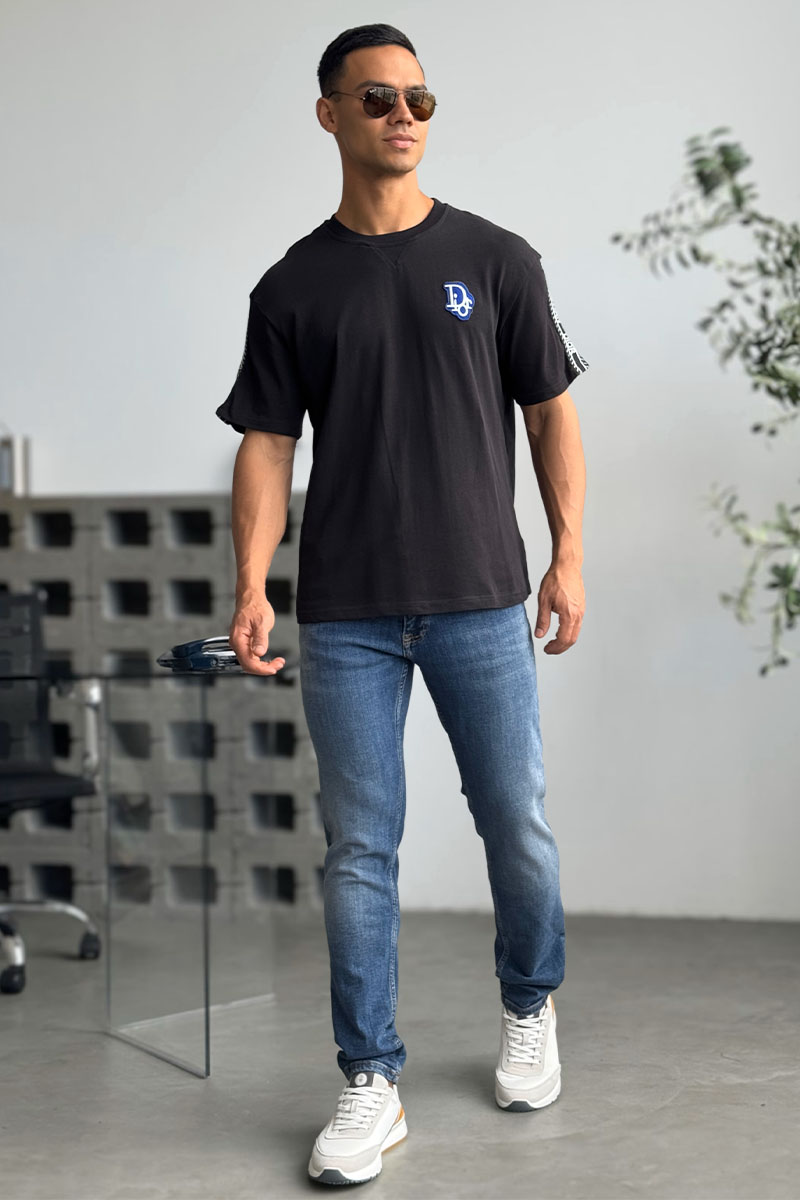 Dior Чёрная оверсайз футболка