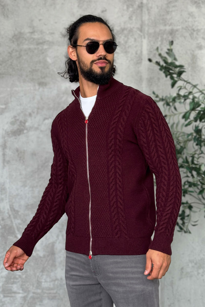Kiton Мужской свитер бордового цвета 