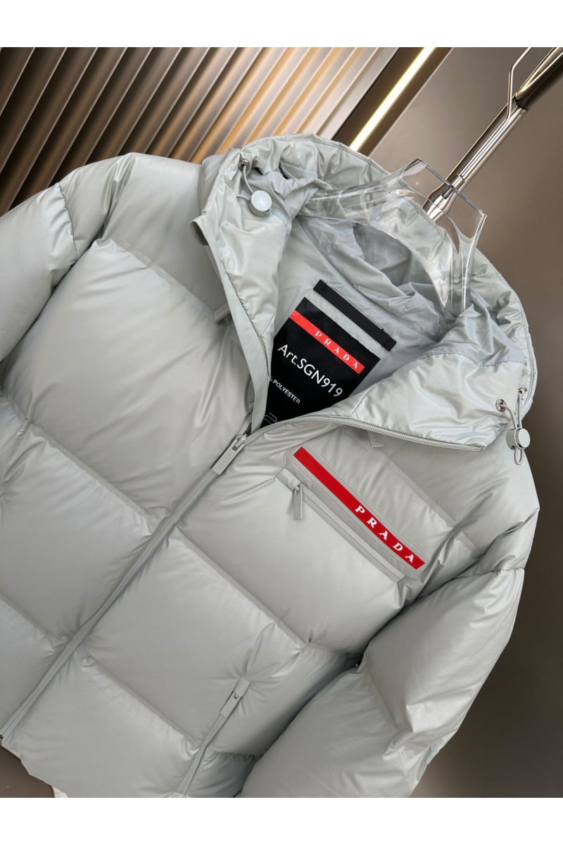 Prada Мужской пуховик Linea Rossa - Light Beige 
