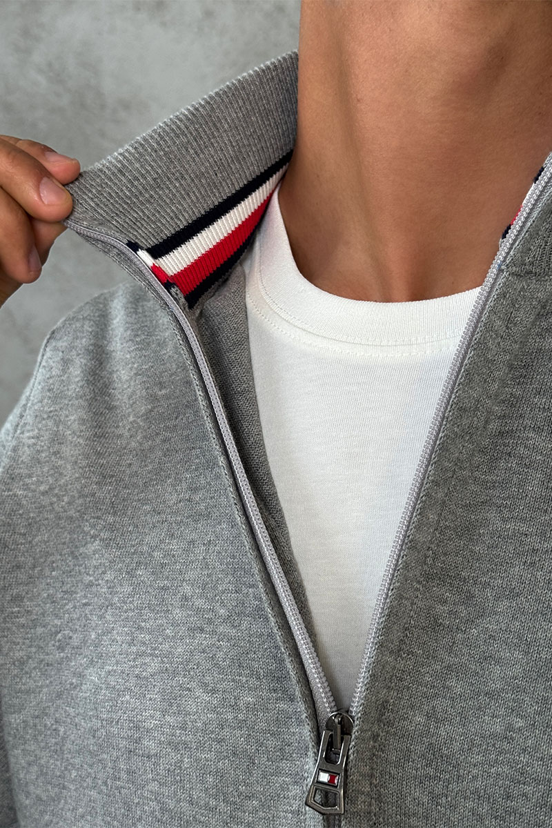 Tommy Hilfiger Кофта на молнии flag embroidery - Grey
