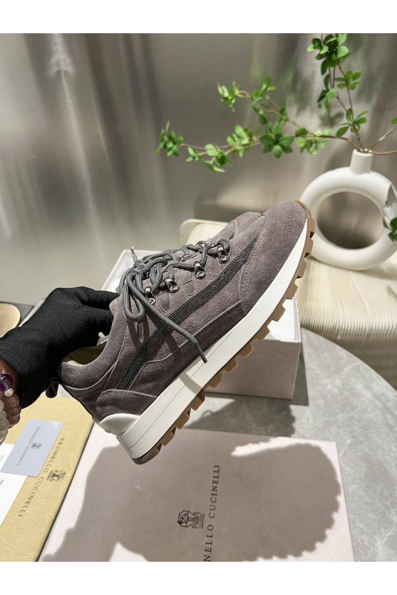 Brunеllо Сuсinеlli Женские замшевые кроссовки Monili Premium - Grey