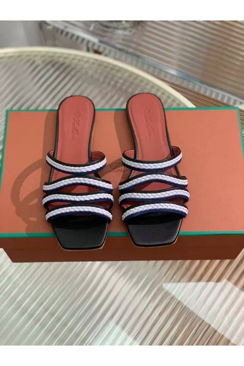 Loro Piana Женские кожаные шлёпанцы Premium