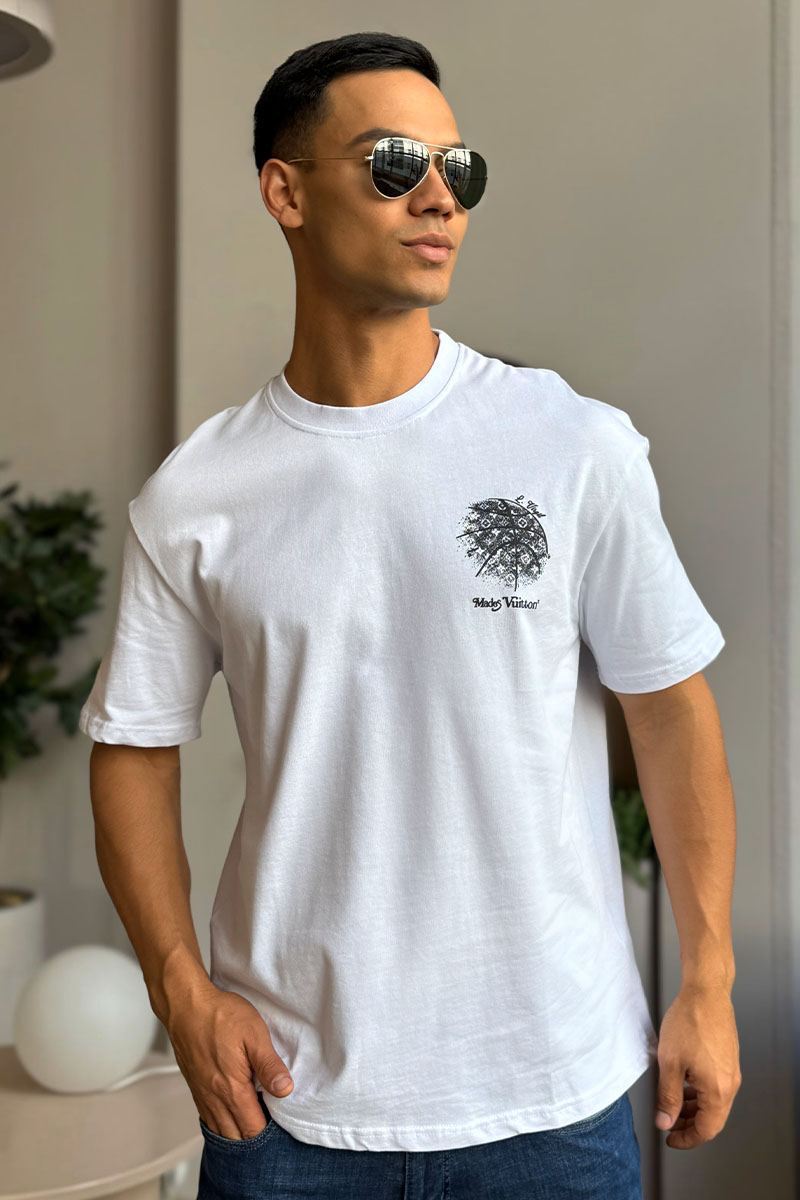 Lоuis Vuittоn Мужская оверсайз футболка белого цвета