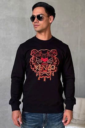 Чёрный мужской свитшот Tiger Head embroidered