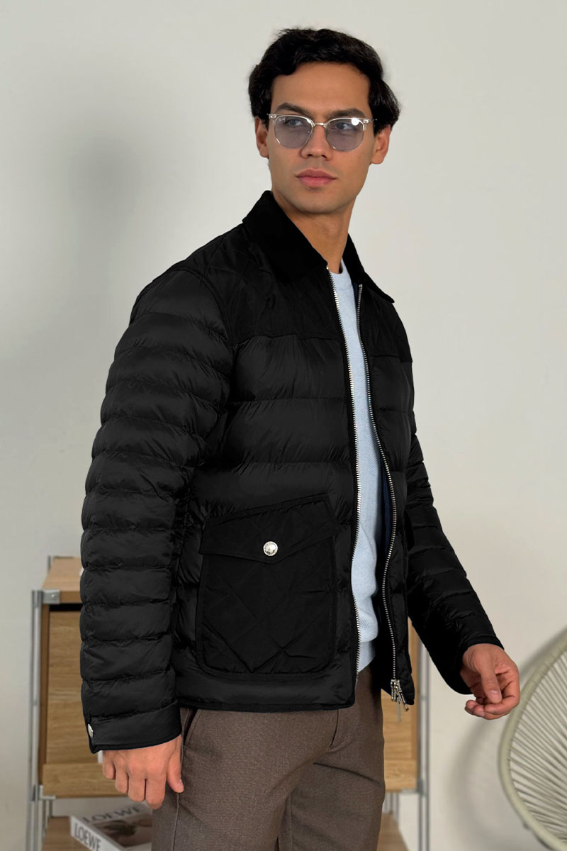 Burberry Чёрная пуховая куртка London England logo-patch