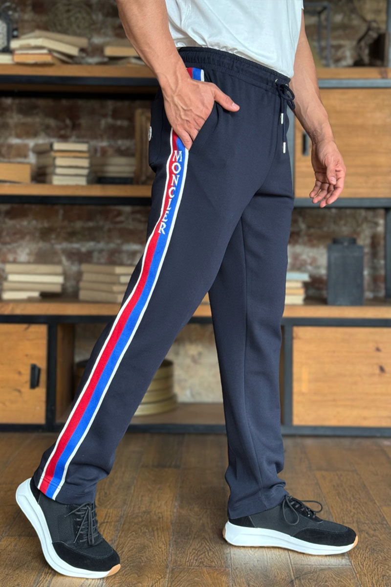 Moncler Тёмно-синий спортивный костюм striped logo