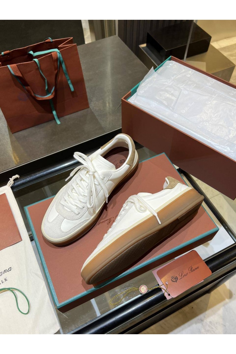 Loro Piana Женские замшевые кроссовки Premium - White