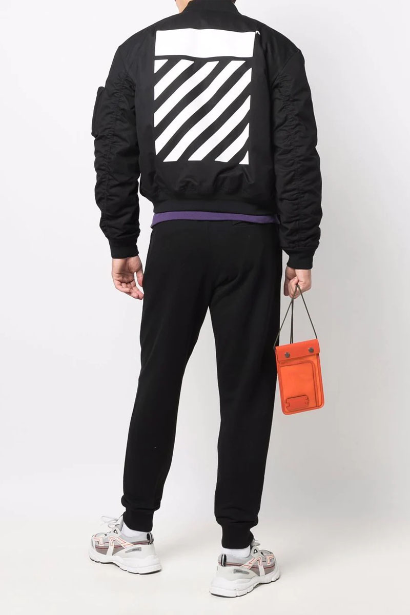 Off-White Бомбер чёрного цвета Diag-print